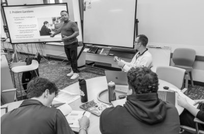 Students learn in Sales Lab